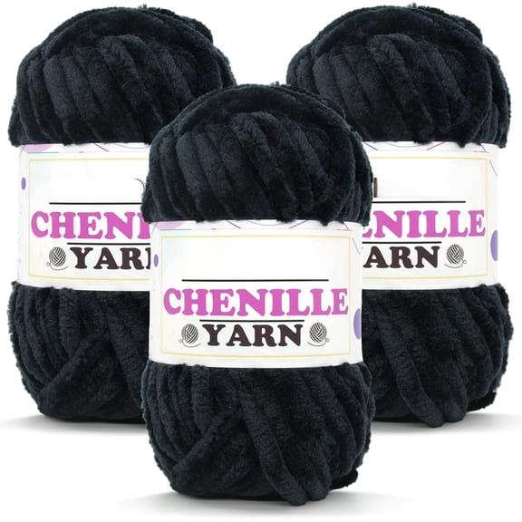 Minzimin 3x100g Velvet Chenille Yarn for Crocheting,Rainbow Fluffy Velvet Plush Thick Soft Chunky Chenille Baby Blanket Yarn for Crocheting Knitting Beginners