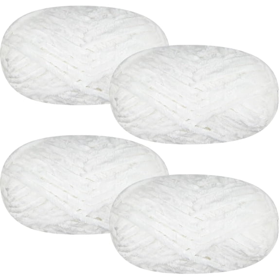 Minzimin 4 PCS 400g Soft Chenille Velvet Yarn for Crocheting and Knitting - Warm DIY Craft Yarn for Blanket, Hat, Scarves, Gloves, Slippers and Dolls