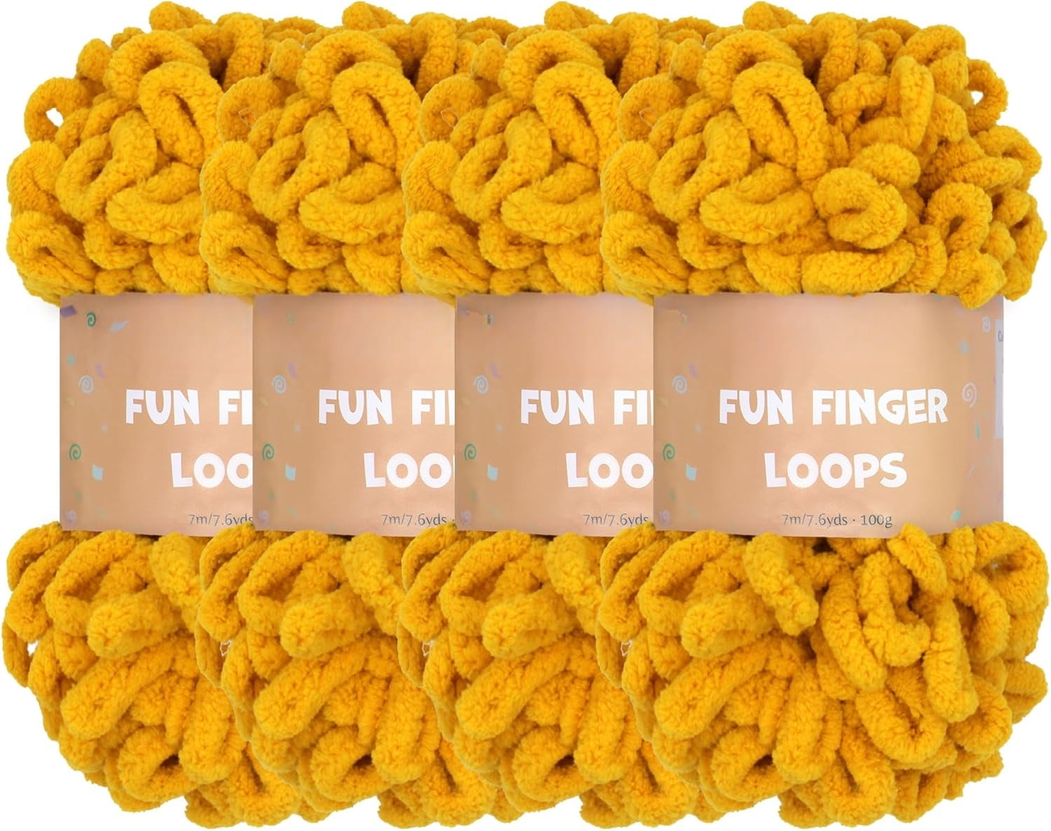 Minzimin 4 Pack (7.6 yds,3.5 oz Each Skein) Bulky Loop Yarn for Finger ...