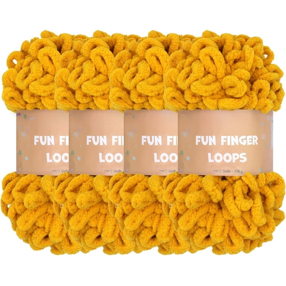 Minzimin 4 Pack (7.6 yds,3.5 oz Each Skein) Bulky Loop Yarn for Finger Knitting Soft,Off The Hook Loop Yarn,No-Needle Craft Chenille Yarn for Crocheting,Grey Tie Dye Hand-Knitting Yarn,