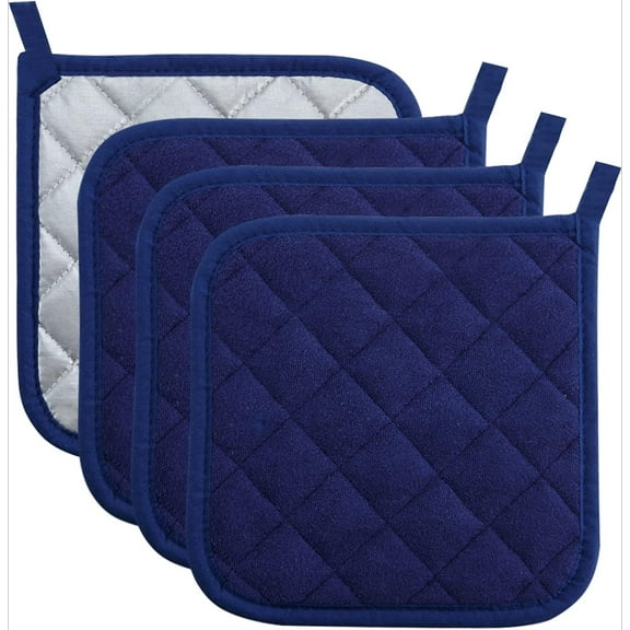 Minzimin 4 Pack Pot Holders for Kitchen Heat Resistant Pot Holders Sets Oven Hot Pads Cloth Pot Holders for Cooking Baking