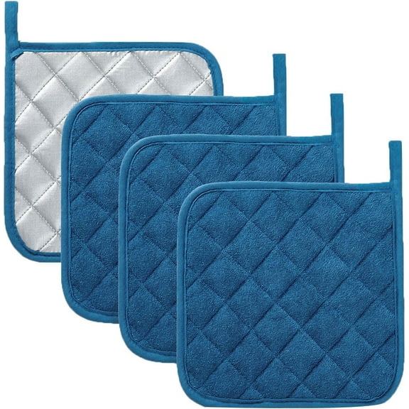 Minzimin 4 Pack Pot Holders for Kitchen Heat Resistant Pot Holders Sets Oven Hot Pads Cloth Pot Holders for Cooking Baking