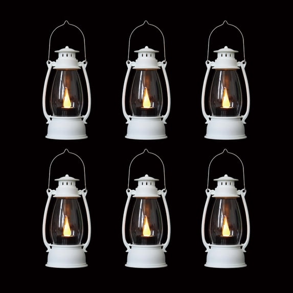 Minzimin 5.1 inch Mini Lanterns 6-Pcs LED Candle Small Lanterns Decorative Indoor Outdoor Hanging Light Ornaments Home Decor for Weddings Western Camping Party Halloween Christmas Decorations