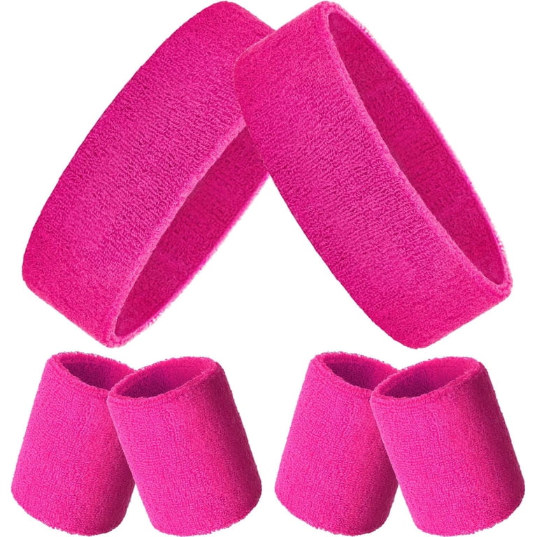 Minzimin 6 Pcs Neon Sports Sweatbands Set Paris Sports 