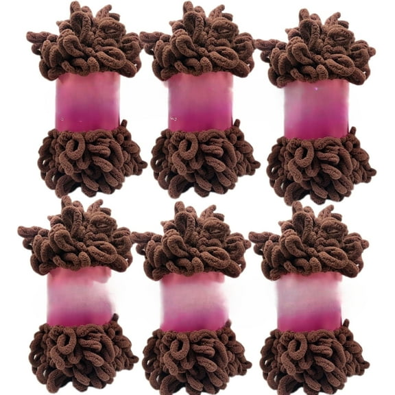 Minzimin 6 Skeins - Total 600g Fun Finger Loops Yarn - Jumbo Polyester Yarn - No Need Hook or Needles Loop Yarn
