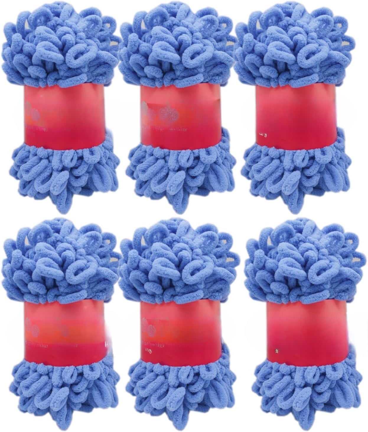 Minzimin 6 Skeins - Total 600g Fun Finger Loops Yarn - Jumbo Polyester Yarn - No Need Hook or Needles Loop Yarn