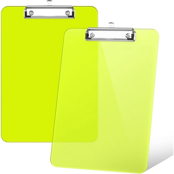 Minzimin 8.5 x 11 Plastic Clipboards Set of 1/2, Low Profile Metal Clip, Translucent Board, 12.5 x 9 in Letter Size, Office Supply, Back to School