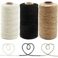 thumbnail image 1 of Minzimin 984 Feet Cotton Twine Natural Jute Twine Bakers Twine Wrapping Twine Green Red White Twine Wrapping Butcher Baking Arts and Crafts Gardening(Pack of 3, 10 Ply 2mm Thick), 1 of 7