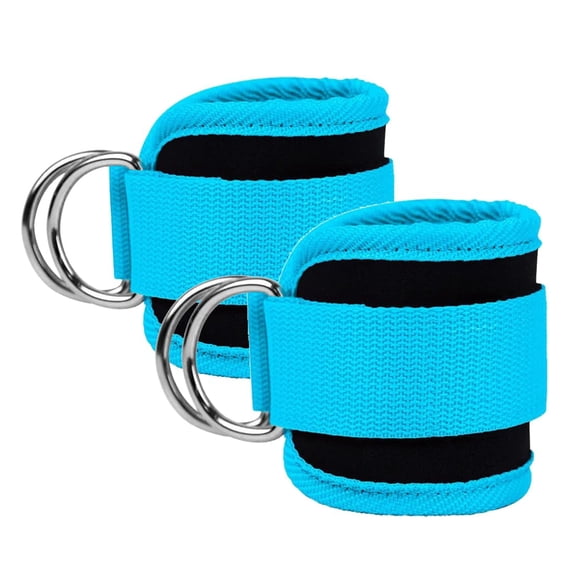Minzimin Ankle Straps Ankle Resistance Bands Wrist Cuffs Padded Straps Adjustable Fitness Glute Kickback D-Ring for Cable Machine Gym Foot Leg Training Brace Support 1 Pair