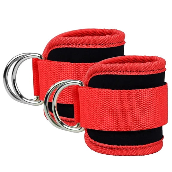 Minzimin Ankle Straps Ankle Resistance Bands Wrist Cuffs Padded Straps Adjustable Fitness Glute Kickback D-Ring for Cable Machine Gym Foot Leg Training Brace Support 1 Pair