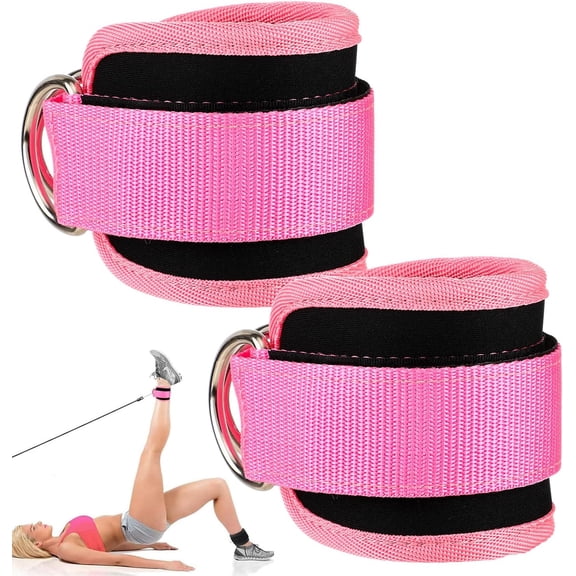 Minzimin Ankle Straps for Cable Machines Ankle Straps Kickback Ankle Strap Ankle Resistance Bands Glute Kickback Ankle Strap for Glute Workouts Leg Extensions Gym