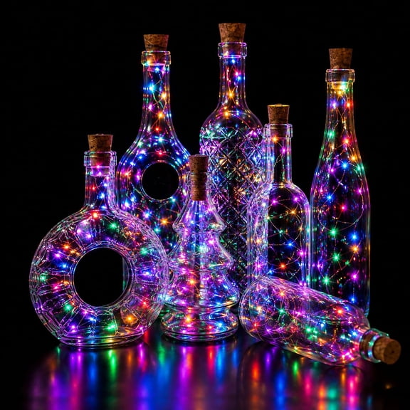Minzimin Bottle Lights 20 LEDs Cork Lights for Wine Bottles Battery (Included) Powered Fairy Mini String Lights for DIY Jar Lighting Indoor Bedroom Party Wedding Christmas Halloween Decor