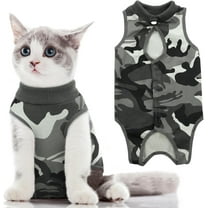 Minzimin Camo Printed Cat Recovery Suit, Cat Surgical Recovery Suit After Surgery for Abdominal Wound Anti Licking, Kitten Onesie for Cats Female Spay Recovery Shirt E-Collar Alternative