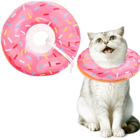 Minzimin Cat Cone Collar Soft, Comfortable Cat Donut Collar After Surgery, Adjustable Elizabethan Recovery Collars & Cones to Stop Licking, Lightweight Neck Collar Soft Cone for Cats Small Dog