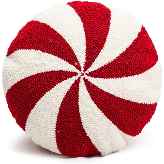 Minzimin Christmas Candy Cane Pillows, 3D Christmas Candy Throw Pillows, Creative Red White Spiral Lollipop Pillow, Soft Peppermint Candy Pillow Home Decor for Home Christmas