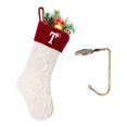 thumbnail image 1 of Minzimin Christmas Stockings with Initials, Letter Embroidered Xmas Stocking, 18" Large Monogram Knitted Xmas Stocking, Christmas Party Fireplace Family Hanging Stocking Decoration, 1 of 7