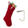thumbnail image 1 of Minzimin Christmas Stockings with Initials, Letter Embroidered Xmas Stocking, 18" Large Monogram Knitted Xmas Stocking, Christmas Party Fireplace Family Hanging Stocking Decoration, 1 of 7