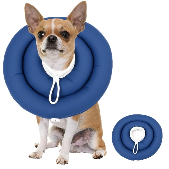 Minzimin Collier Elizabethan douce pour chiens, collier donut pour en période de recuperation - Collier Elizabethan pet, anti-morte, anti-lick, réglable, conforme à petits chiens, grands et mo