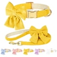 thumbnail image 1 of Minzimin Dog Collar and Leash Set with Bowtie, Soft & Cute Puppy Collar, Cotton Puppy Collar with Adjustable Metal Buckle for Small, Medium Dog, 1 of 9