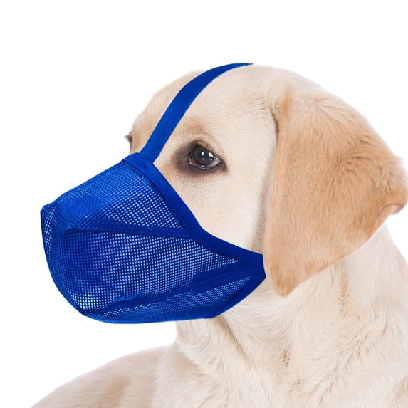 Minzimin Dog Muzzle, Soft Mesh Covered Muzzles for Small, Medium, Large and X-Large Dogs, Muzzle with Adjustable Straps, Prevent Barking, Biting, and Accidental Ingestion