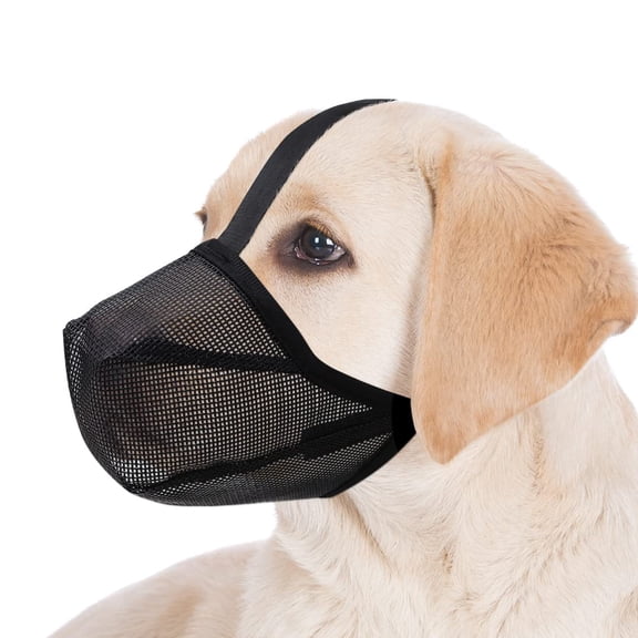 Minzimin Dog Muzzle, Soft Mesh Covered Muzzles for Small, Medium, Large and X-Large Dogs, Muzzle with Adjustable Straps, Prevent Barking, Biting, and Accidental Ingestion