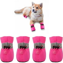 Minzimin Dog Shoes for Small Dogs, Anti-Slip Dogs Boots & Paw Protector for Winter Snowy Day, Summer Hot Pavement Dog Booties with Reflective Straps, Cat Dog Shoe for Indoor Hardfloors