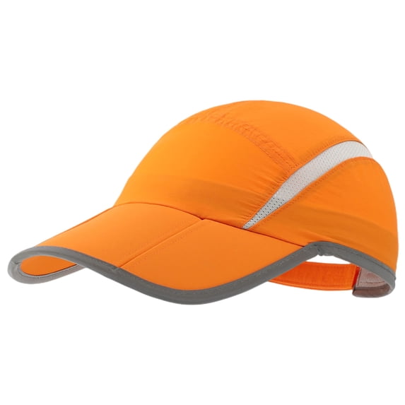 Minzimin Foldable Mesh Sports Cap with Reflective Stripe Breathable Sun Runner Cap