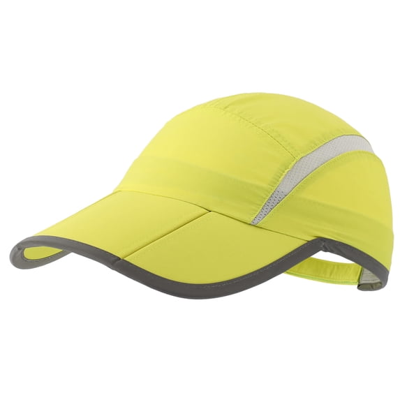 Minzimin Foldable Mesh Sports Cap with Reflective Stripe Breathable Sun Runner Cap