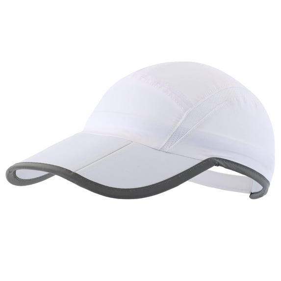 Minzimin Foldable Mesh Sports Cap with Reflective Stripe Breathable Sun Runner Cap