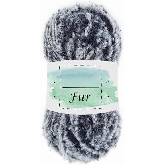 Minzimin Fur 100% Polyester Soft Super Chunky Fluffy Faux Fur Knitting and Crocheting Yarn 3.52 oz (100gr) 71 yds (65 m)
