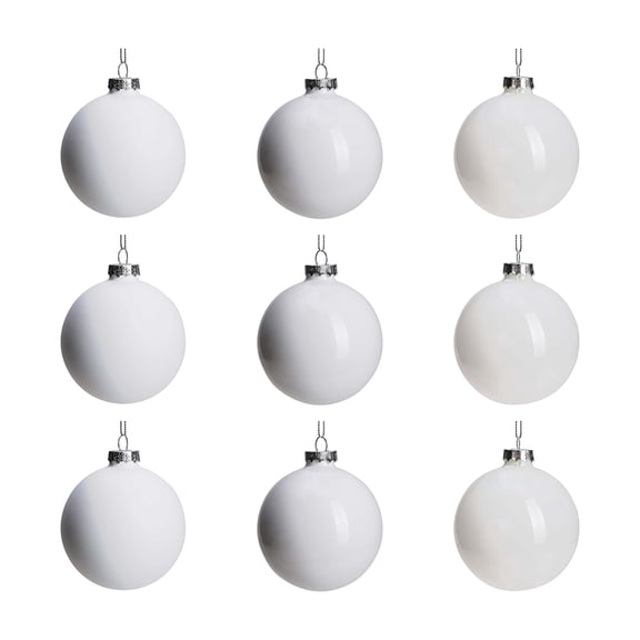 Minzimin Glass Christmas Ball Ornaments 9PCS, 3.15" Hanging Ball | Hanging Christmas Baubles for Xmas Tree Decoration, Wedding Party Gift