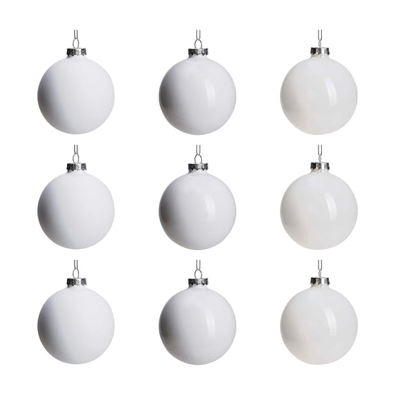 Minzimin Glass Christmas Ball Ornaments 9PCS, 3.15" Hanging Ball | Hanging Christmas Baubles for Xmas Tree Decoration, Wedding Party Gift