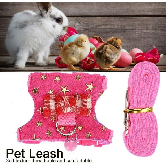 Minzimin Hamster Harness, Adjustable Walking Vest Set Walking Harness Vest Leash Set for Syrian Hamster Squirrels Gerbils Golden Bears Ferret