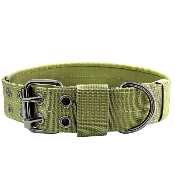Minzimin Heavy Duty Dog Collar for Large Dogs,  Dog Collars with Metal Buckle & D Ring, 1.5" Width Thick Adjustable Nylon Collar for Medium Dogs