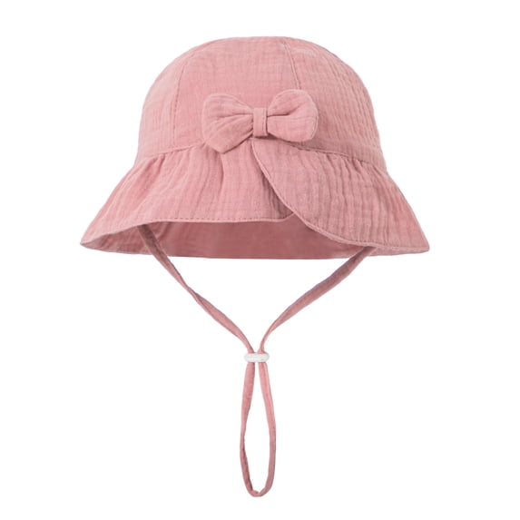 Minzimin Kids’ Solid Color Cotton Gauze Bucket Hat – Cute Summer Sun Hat for Toddlers, Simple Lightweight Fisherman Cap for Boys & Girls for 6-12 Months & 1-2 Years Old
