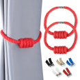 thumbnail image 1 of Minzimin Magnetic Curtain Tiebacks 2 Pack Hand-Woven Curtain Ties, 1 of 6