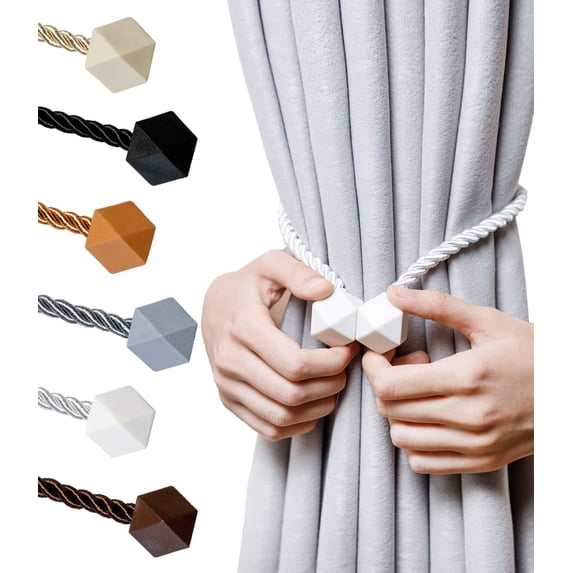 Minzimin Magnetic Curtain Tiebacks, Curtain Ties, No-Drill Holdbacks