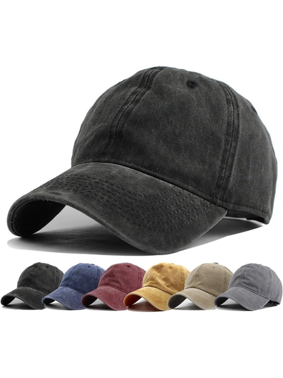 Men Women Washed Distressed Twill Cotton Baseball Cap Vintage Adjustable Dad Hat