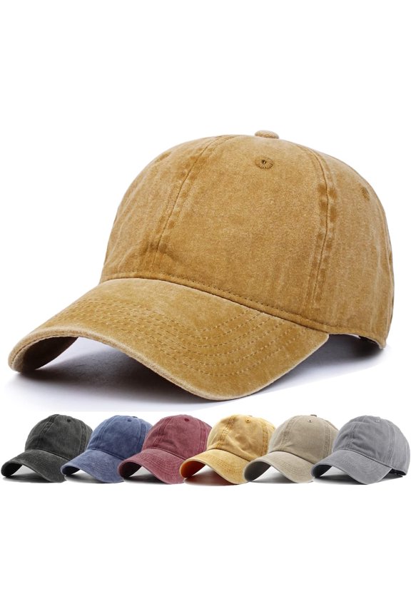 Men Women Washed Distressed Twill Cotton Baseball Cap Vintage Adjustable Dad Hat