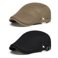 thumbnail image 1 of Minzimin Men's Flat Caps Mesh,2 Pcs Adjustable Breathable Newsboy Beret Ivy Irish  Cabbie Hat for Outdoor Activities, 1 of 8