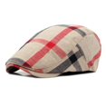thumbnail image 1 of Minzimin Mens Adjustable Colorful Striped Plaid Ivy Newsboy Cabbie Gatsby Golf Cap Flat Cotton Hat Thin Cap, 1 of 4