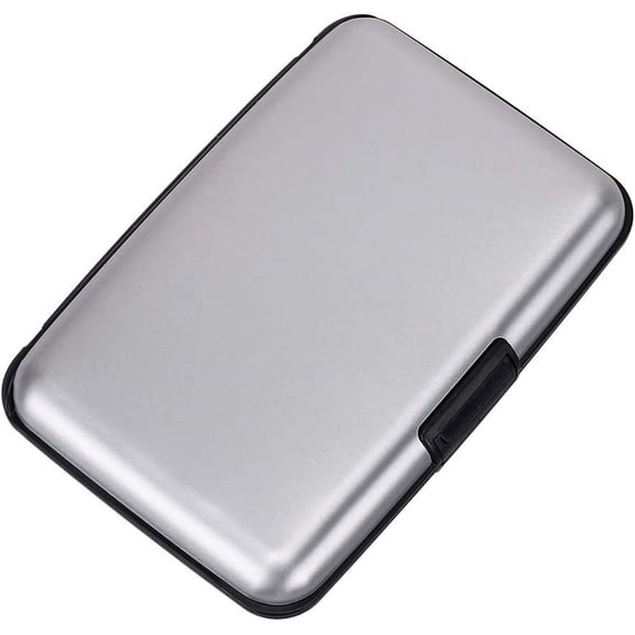 Minzimin Mini RFID Aluminum Wallet Credit Cards Holder Business Card Case Metal ID Case for Men Women