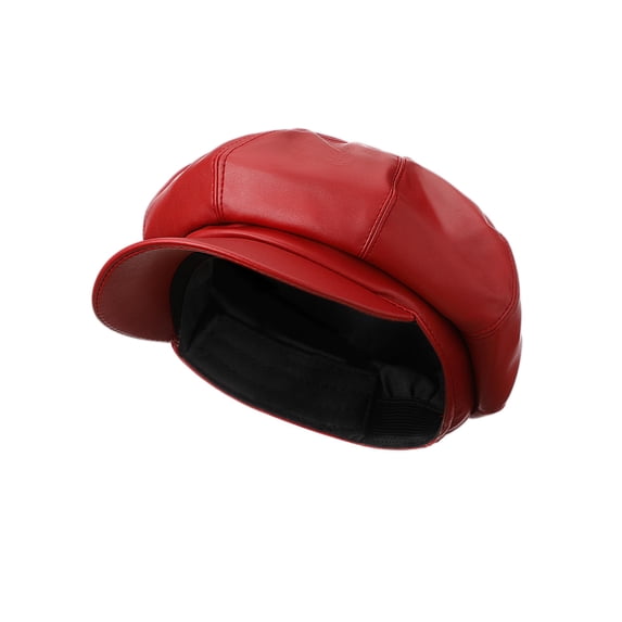 Minzimin Newsboy Caps for Women 8 Panel PU Leather Apple Cap Vintage Beret Hat Gatsbie Hat for Women Gift