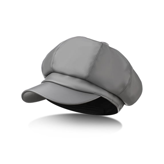 Minzimin Newsboy Caps for Women 8 Panel PU Leather Apple Cap Vintage Beret Hat Gatsbie Hat for Women Gift