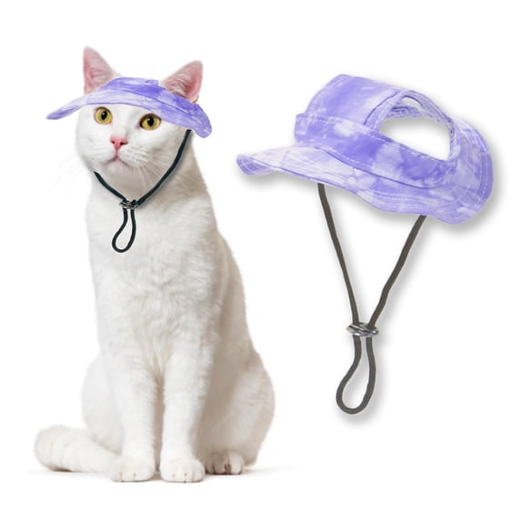 Minzimin Pet Hat with Ear Holes Sunscreen Cap, Adjustable String Dog Cat Summer Sun Hat,Cat Dog Bucket Hat for Birthday Party Costume Decoration Outdoor Hiking