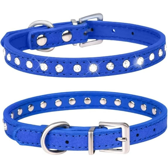 Minzimin Pink Rhinestone Dog Collars for Small Dogs, Pretty Bling Diamond Puppy Collar Crystal Sparkly Glitter Jewel Girls Cat Collars for XXS Xs Small Medium Pet Female Dogs Kitten