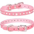 thumbnail image 1 of Minzimin Pink Rhinestone Dog Collars for Small Dogs, Pretty Bling Diamond Puppy Collar Crystal Sparkly Glitter Jewel Girls Cat Collars for XXS Xs Small Medium Pet Female Dogs Kitten, 1 of 5