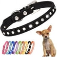 thumbnail image 1 of Minzimin Pink Rhinestone Dog Collars for Small Dogs, Pretty Bling Diamond Puppy Collar Crystal Sparkly Glitter Jewel Girls Cat Collars for XXS Xs Small Medium Pet Female Dogs Kitten, 1 of 6