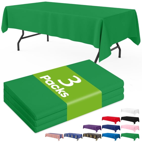 Minzimin Plastic Table Cloth Disposable 3 Pack, 54x108 Inch Rectangular Table Cloth, Leakproof Table Cover for Parties, Picnic, Weddings