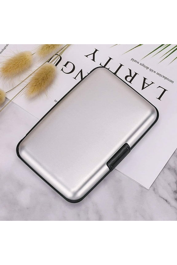 RFID Blocking Credit Card Protector Aluminum ID Case Hard Shell Business Card Holders Metal Wallet for Men or Women